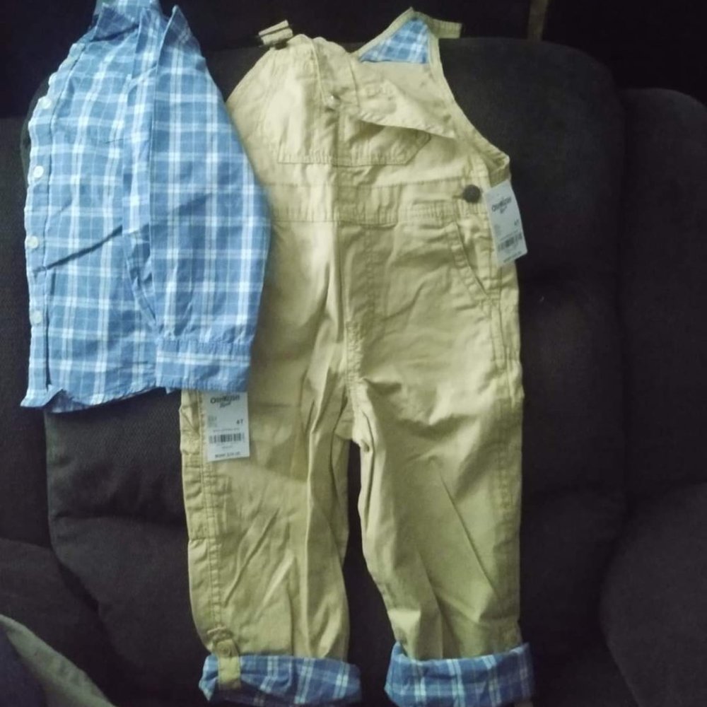 Boys Gap 4T Overall/Shirt Outfit BNWT